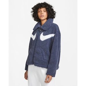 Nike NSW Swoosh Sherpa Jacket Thunder Blue/White Women’s DD5620-437